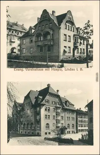 Ansichtskarte Lindau (Bodensee) 2 Bild: Evangelisches Hospiz 1918 