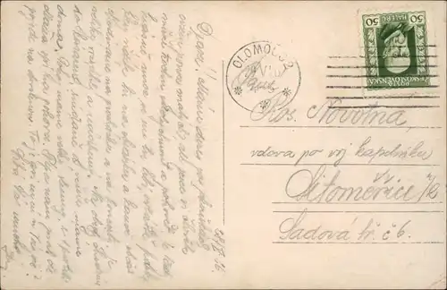 Postcard Olmütz Olomouc Smetanovy sady 1926