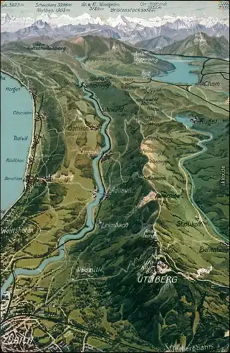 Ansichtskarte Zürich Landkarten AK: Zürch Ütliberg 1911 