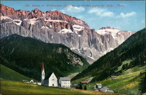 Gröden (Südtirol) Val Gardena Dorfpartie - Sta Maria Wolkenstein 1910 