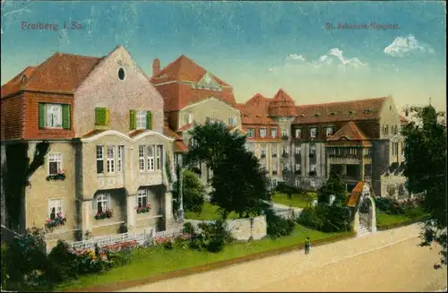 Ansichtskarte Freiberg (Sachsen) St. Johannis Hospital 1918 