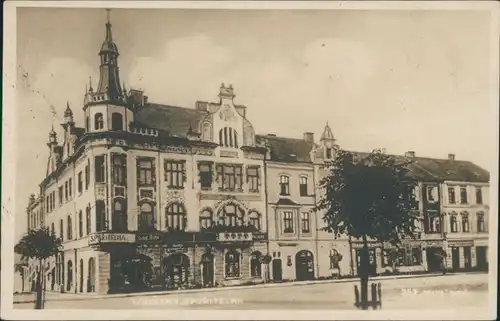 Postcard Wodnian Vodňany spořitelna, Písecká 24/Bank 1925