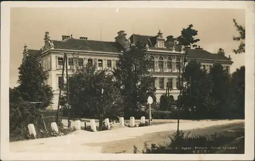 Postcard Protiwin Protivín Straße mit Gebäude 1936