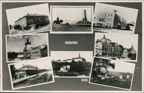 Nachod Náchod Mehrbildkarte: Bahnhof, Berwaltungsgebäude, Fabirken 1931