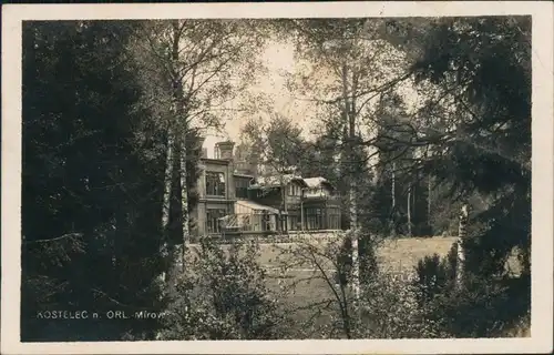 Postcard Adlerkosteletz Kostelec nad Orlicí Haus im Wald 1930