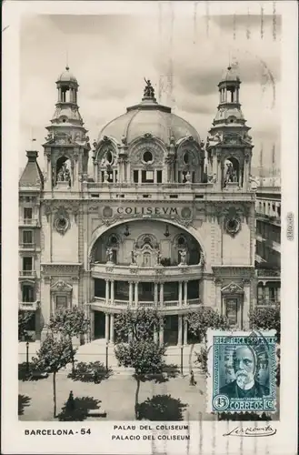Postales Barcelona Palacio del Coliseum 1932