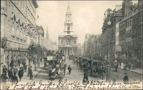 Postcard London Kutschen, Busse - belebt - The Stand 1909 