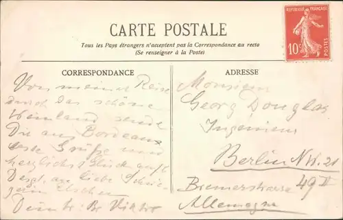 CPA Bordeaux Le Cafe de Bordeaux - Straßenbahn 1908 