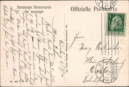 Ansichtskarte Nürnberg Nürnberger Heimatspiele der Losunger 1911 