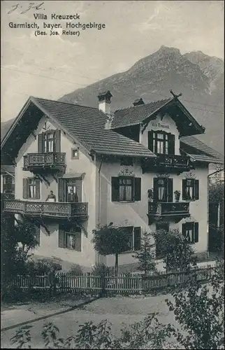 Garmisch-Garmisch-Partenkirchen Straßenpartie - Villa Kreuzeck 1926 