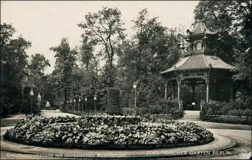 Charlottenburg-Berlin Dreisternpromenade mit chinesischen Musiktempel Zoo 1917 