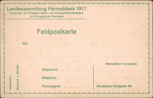 _Sachsen Landessammlung Heimatdank, Fürsorge für Kriegsinvalide 1917