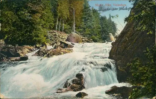 Postcard Viskafors-Borås Wasserfall 1922