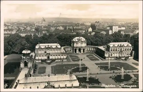 Ansichtskarte Innere Altstadt-Dresden vom Zwinger nach Friedrichstadt 1929 