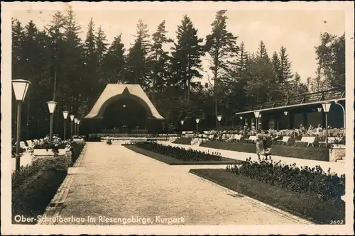 Postcard Schreiberhau Szklarska Poręba Konzertpavillon - Kurpark 1937 