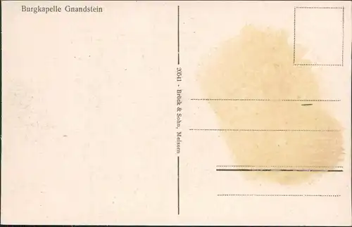Ansichtskarte Gnandstein-Kohren-Sahlis Innenansicht Burgkapelle 1913 