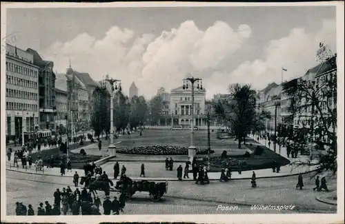 Postcard Posen Poznań Partie am Wilhelmplatz 1935 