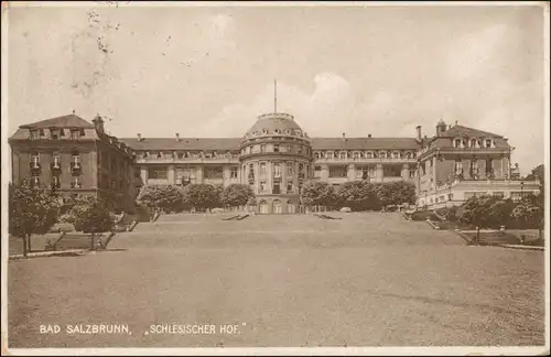 Bad Salzbrunn Szczawno-Zdrój Partie Grand Hotel "Schlesischer Hof" 1928 