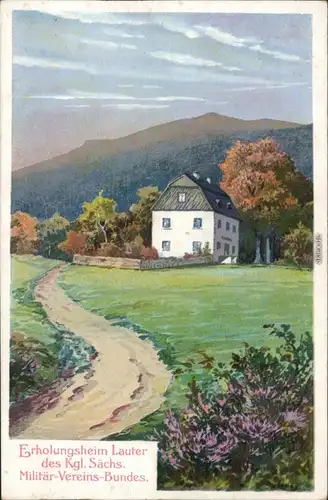 Lauter (Erzgebirge)- Bernsbach Künstlerkarte - Partie am Erholungsheim 1914