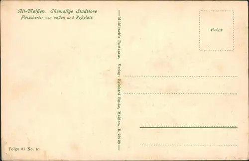 Ansichtskarte Meißen Künstlerkarte Stadtpartie - Stadttore 1912 