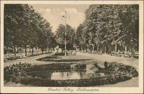 Postcard Kolberg Kołobrzeg Frühkonzertplatz 1922 