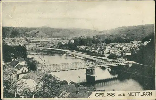 Ansichtskarte Mettlach Blick auf Stadt und Industrieanlagen 1907 