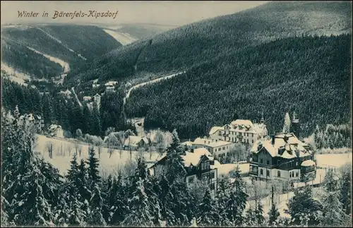 Kipsdorf-Altenberg (Erzgebirge) Blick auf die verschneite Stat 1913 