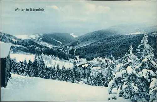 Bärenfels (Erzgebirge)-Altenberg   Blick auf die Stadt Winterpartie 1913