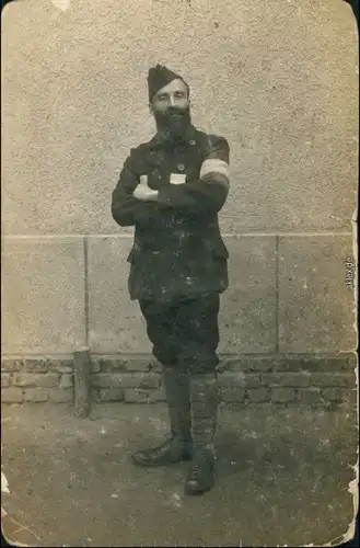  Französischer Soldat in Kreiegsgefangenschaft - Privatfoto Ak 1916 