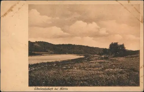 Ansichtskarte Kötitz-Coswig Sachsen Elbelandschaft 1925 