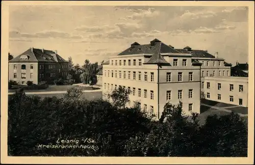 Ansichtskarte Leisnig Kreiskrankenhaus 1939 