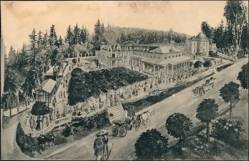Marienbad Mariánské Lázně Grand Cafe Panorama - Künstlerkarte 1908 