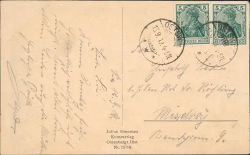 Postcard Swinemünde Świnoujście Brandung 1919 