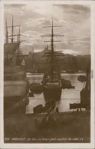 CPA Marseille Segelboote im Hafen 1927 