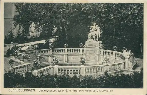 Ansichtskarte Donaueschingen Donauquelle 1914 