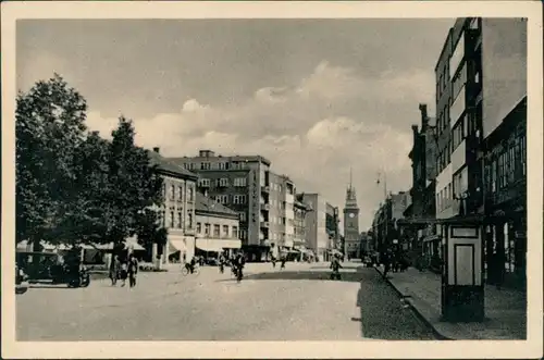 Postcard Pardubitz Pardubice Straßenpartie 1930 
