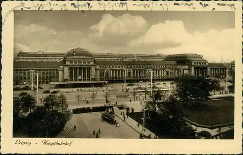 Ansichtskarte Leipzig Blick auf den Hauptbhnhof 1938 