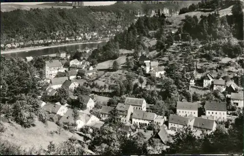 Ansichtskarte Rathen Blick auf die Elbe, Sächsische Schweiz 1955