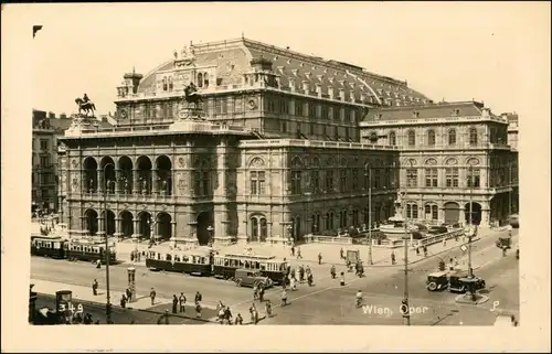 Ansichtskarte Wien Straßenpartie, Straßenbahn und Oper 1939 