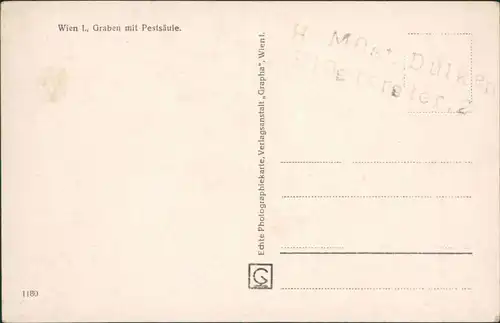 Wien Graben mit Pestsäule, parkende Oldtimer - Graben Restaurant 1934