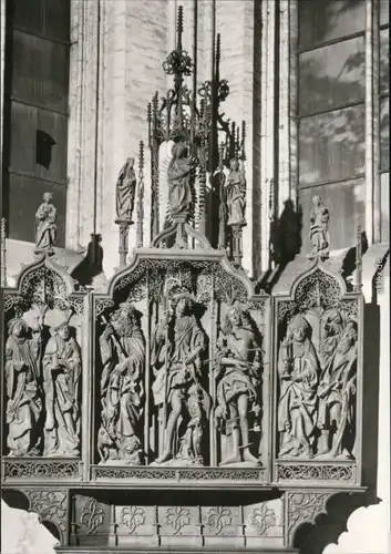 Ansichtskarte Rostock Marienkirche - Rochus-Altar 1978
