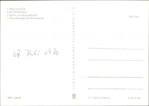 Schwerin Teilansicht, Pfaffenteich, Sport- und Kongreßhalle 1974