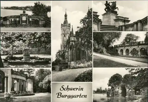 Ansichtskarte Schwerin Burggarten (Schloss) 1973