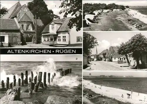 Altenkirchen (Rügen) Kirche,  Buhnen, Campingplatz, Straße des Friedens 1981