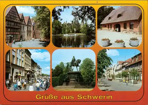 Schwerin Giebelhäuser am Schlachtermarkt, Schloß,  Zoologischen Garten 1991