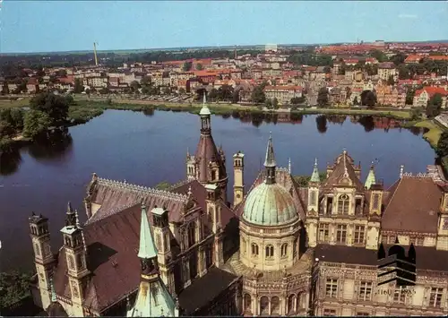 Ansichtskarte Schwerin Blick vom Schlossturm auf den Burgsee 1985