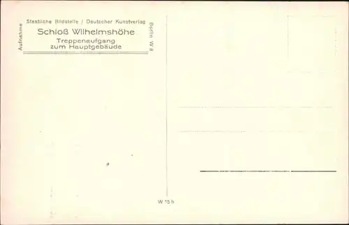 Ansichtskarte Kassel Cassel Schloß - Wilhelmshöhe Treppenaufgang 1929 