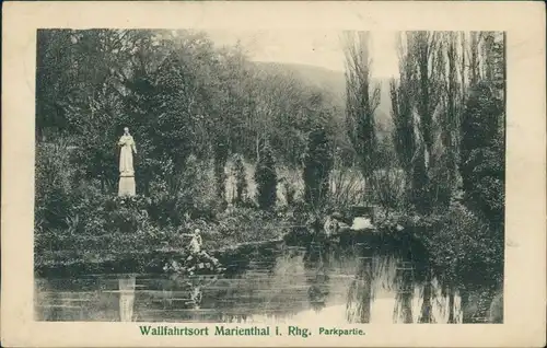 Ansichtskarte Marienthal-Geisenheim Parkpartie 1917 
