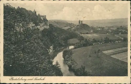 Ansichtskarte Saaleck-Bad Kösen Blick auf die Rudelsburg 1938 