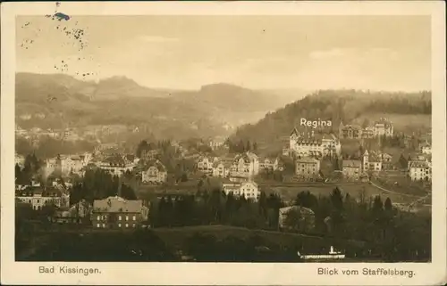 Ansichtskarte Bad Kissingen Blick vom Staffelberg 1928 